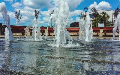 View of fountain against sky