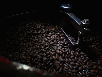 High angle view of coffee beans