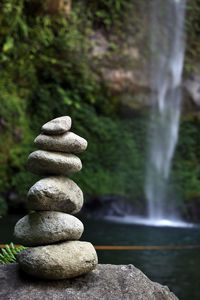 Stack of stones on rock