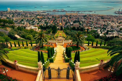 High angle view of cityscape