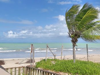 Scenic view of beach against sky