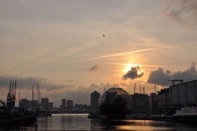 View of river at sunset