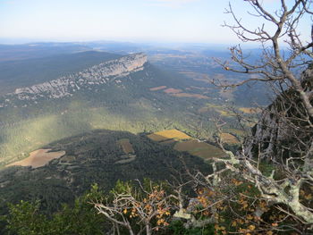 High angle view of mountain range