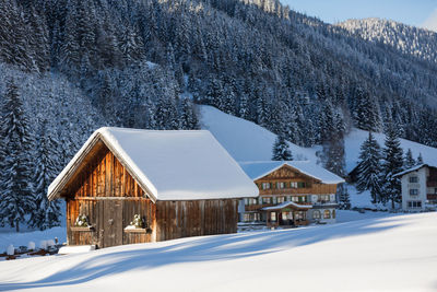 Wooden cottage in the austrian alps