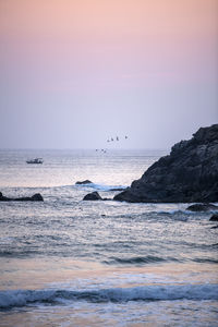 View of sea at sunset