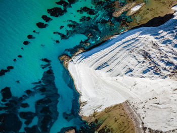 High angle view of sea shore