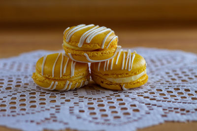 Close-up of cupcakes on table