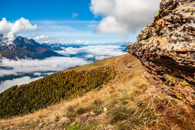 Scenic view of mountains against sky