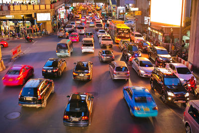 View of traffic on road