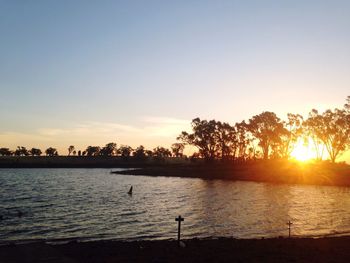 Scenic view of sunset over sea