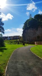 View of footpath leading towards town