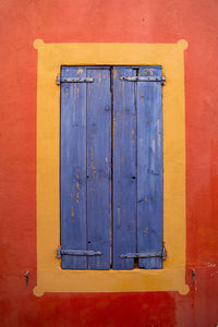 Closed door of building