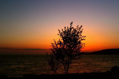 Scenic view of sunset over sea