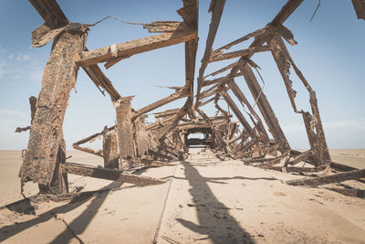 Abandoned built structure on desert