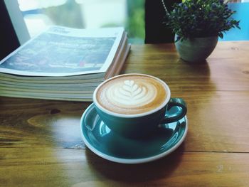 Close-up of coffee on table