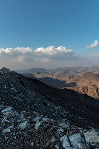 United arab emirates mountains view form wadi al qor to buraq dam highest place around 800 meters