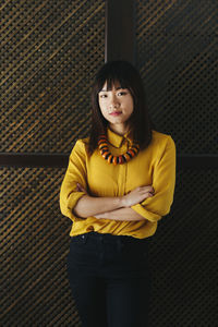 Smiling woman looking at camera