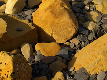 Full frame shot of stack of firewood