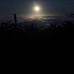 Scenic view of landscape against sky at dusk