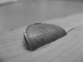 Close-up view of coins