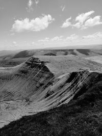 Scenic view of land against sky