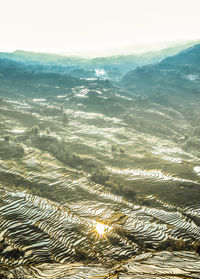 High angle view of sea against sky