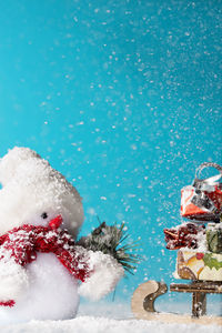 Close-up of christmas tree during winter