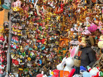 Christmas ornaments at a christmas market in new york city 