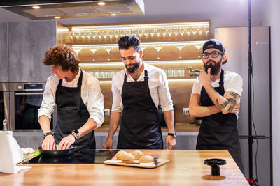 Business colleagues working at office