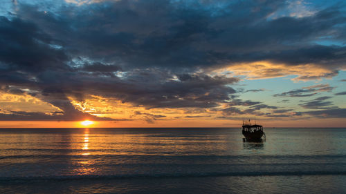 Tropical sunset from koh rong island, cambodia