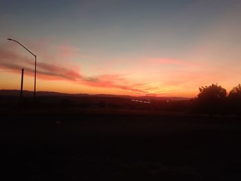 Scenic view of silhouette landscape against sky during sunset