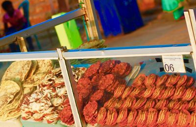 Close-up of food for sale in market
