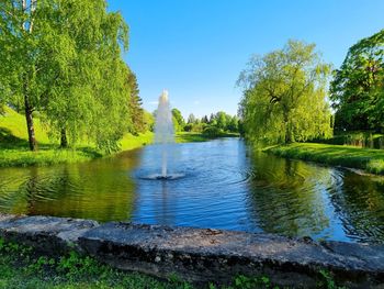 View of fountain in lake