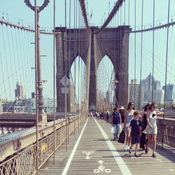 Tourists on brooklyn bridge