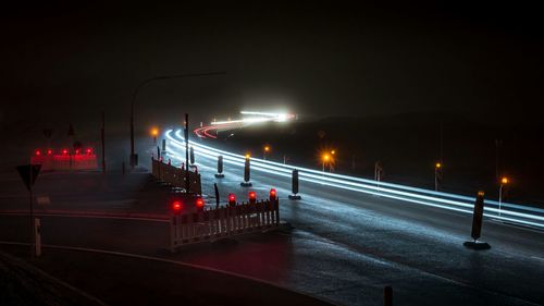 Illuminated street light at night