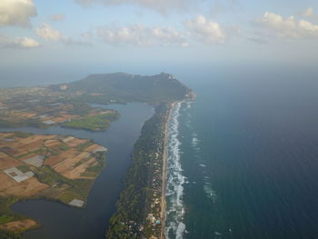 Aerial view of sea against sky