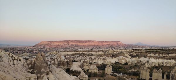 Panoramic view of rock formations in turkey
