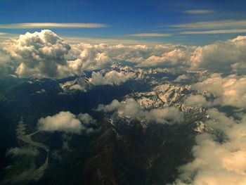 Aerial view of clouds in sky