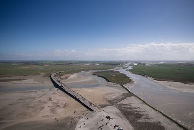 Scenic view of land against sky