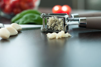 Close-up of food on table