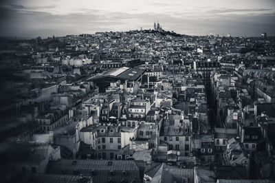 High angle view of townscape against sky