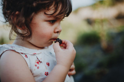 Close-up portrait of cute baby girl