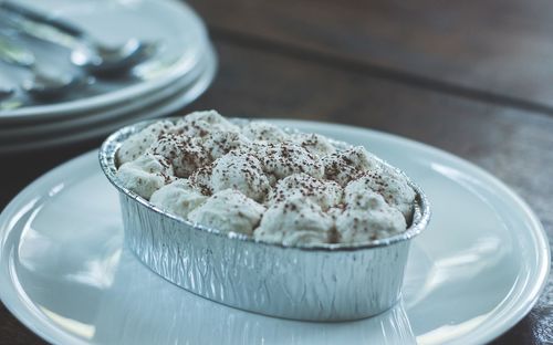 Close-up of ice cream in bowl