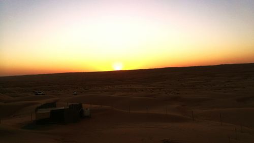 View of desert at sunset