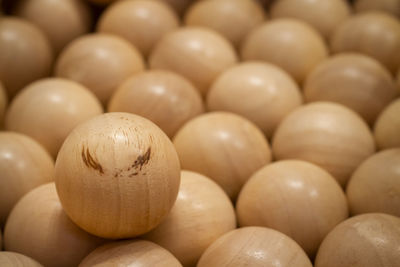 Full frame shot of wooden balls