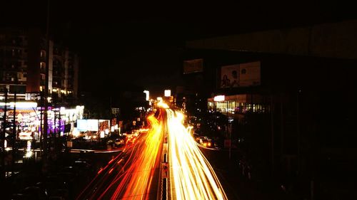 Light trails at night