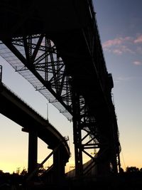 Low angle view of bridge against sky