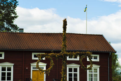 Low angle view of house against sky