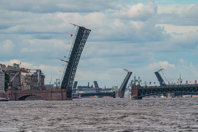 Cranes at construction site