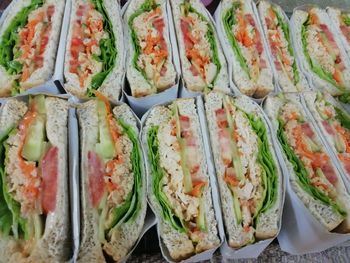 High angle view of food in tray